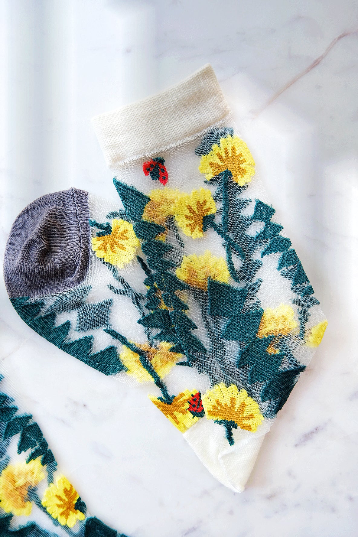 Miss June’s | Women’s Glass Silk-like Transparent socks | Cute | Colorful | Summer | Patterned | Gift Idea | Casual | Comfortable | Floral |