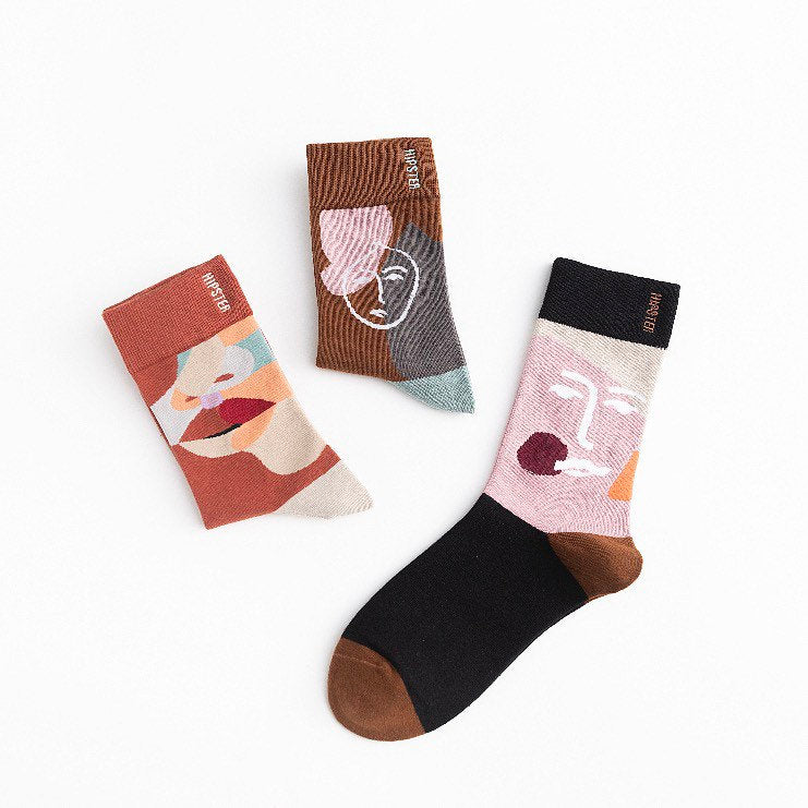 Miss June’s | Set 3 pairs cotton socks|Creative | Colorful | Cool | Patterned | Designed | Unisex | Gift Idea | Casual | Comfort | Women