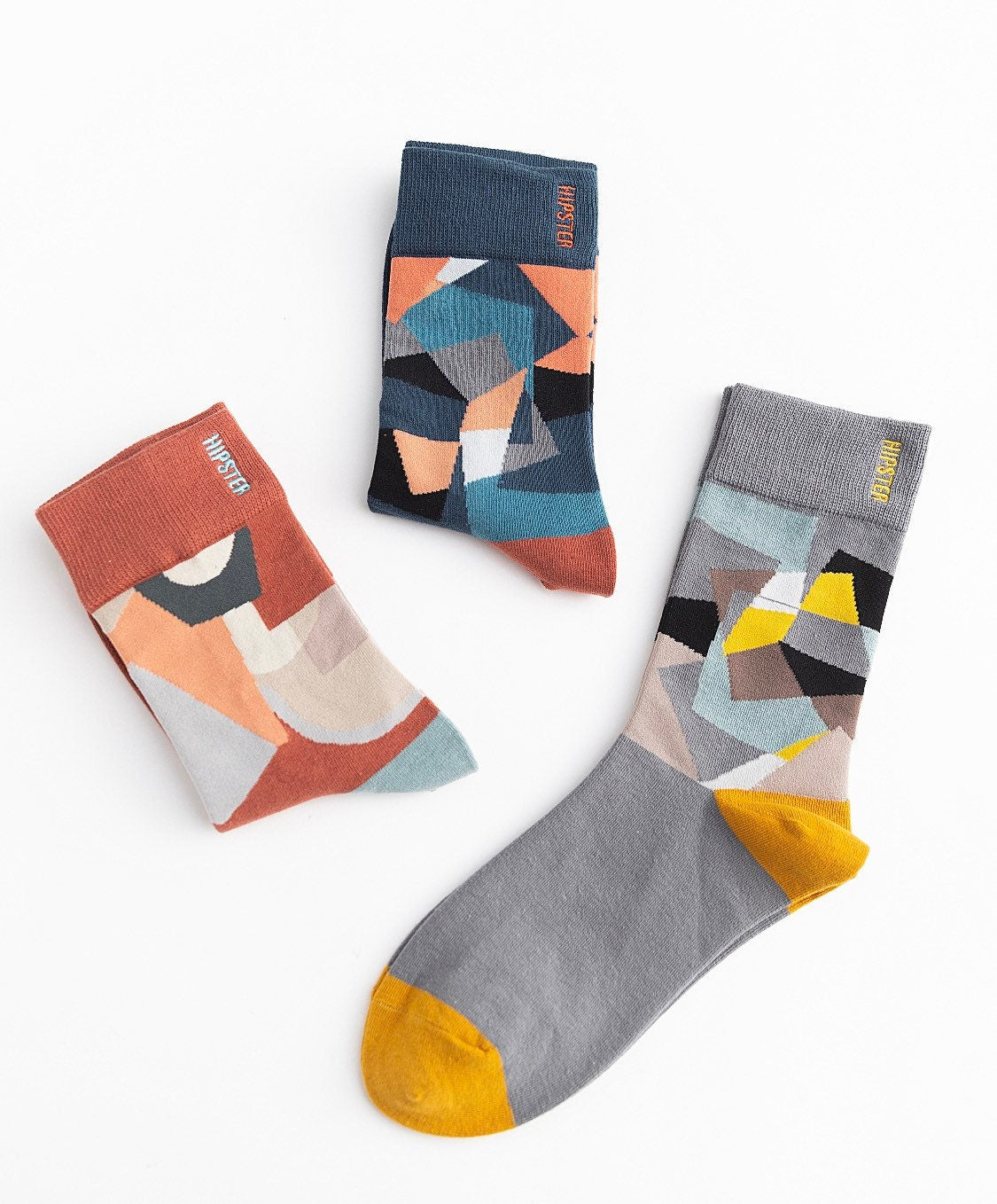 Miss June’s | Set 3 pairs cotton socks｜Creative | Colorful | Cool | Patterned | Designed | Unisex | Gift Idea | Art | Comfortable | Men