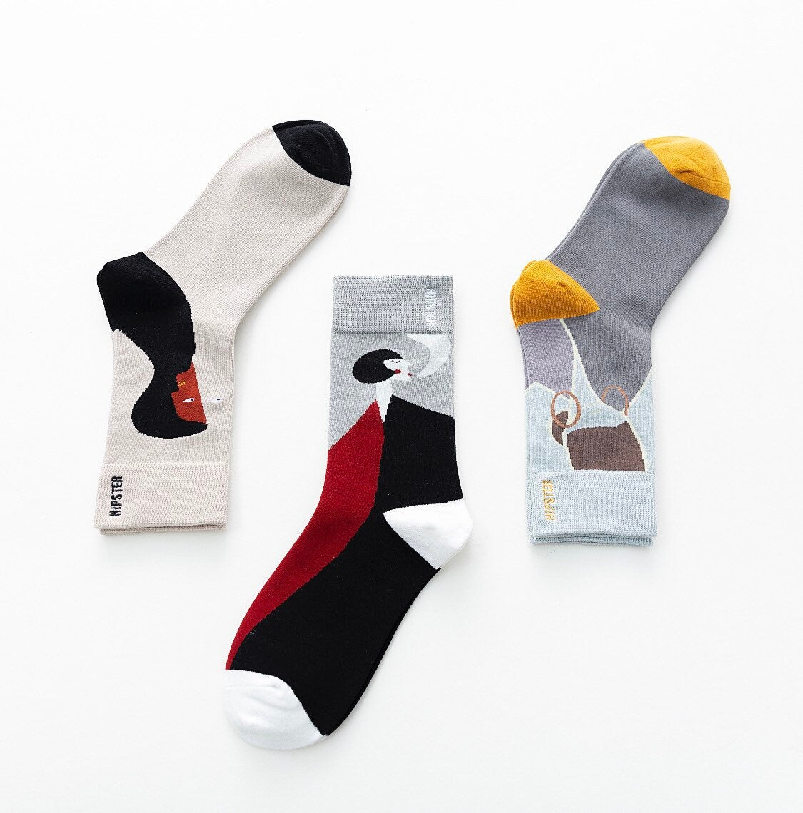 Miss June’s | Set 3 pair socks|Creative | Colorful | Cool | Patterned | Designed | Unisex | Gift Idea | Art | Stylish | Comfort | Women