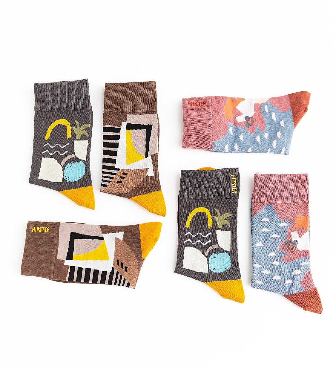 Miss June’s | Set 3 pair cotton socks |Creative | Colorful | Cool | Patterned | Designed | Unisex | Gift Idea | Art | Comfort | Women|