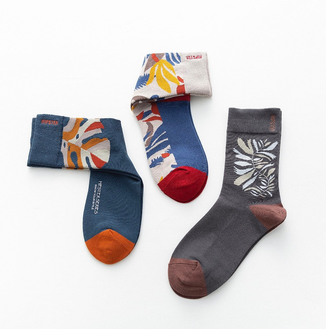 Miss June’s | Set 3 pairs cotton socks|Creative | Colorful | Cool | Patterned | Designed | Unisex | Gift Idea | Art | Comfortable|Men|