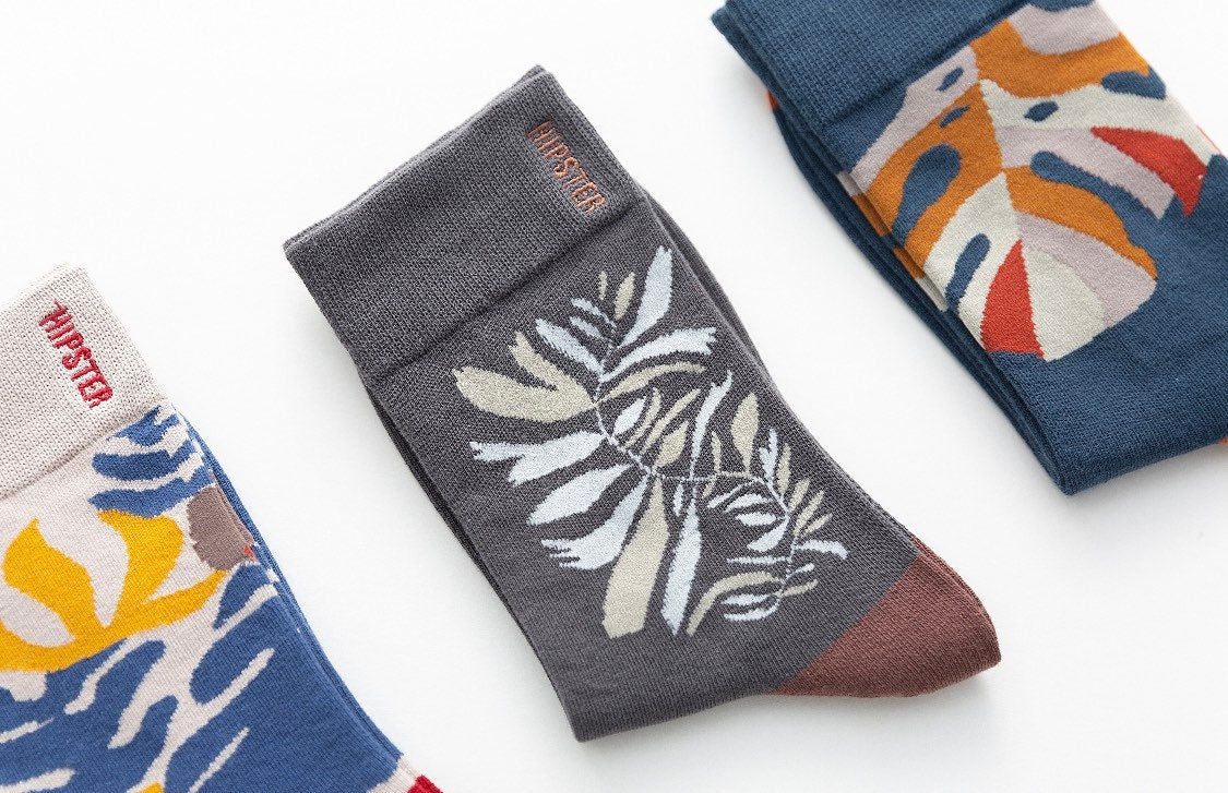 Miss June’s | Set 3 pairs cotton socks|Creative | Colorful | Cool | Patterned | Designed | Unisex | Gift Idea | Art | Comfortable|Men|