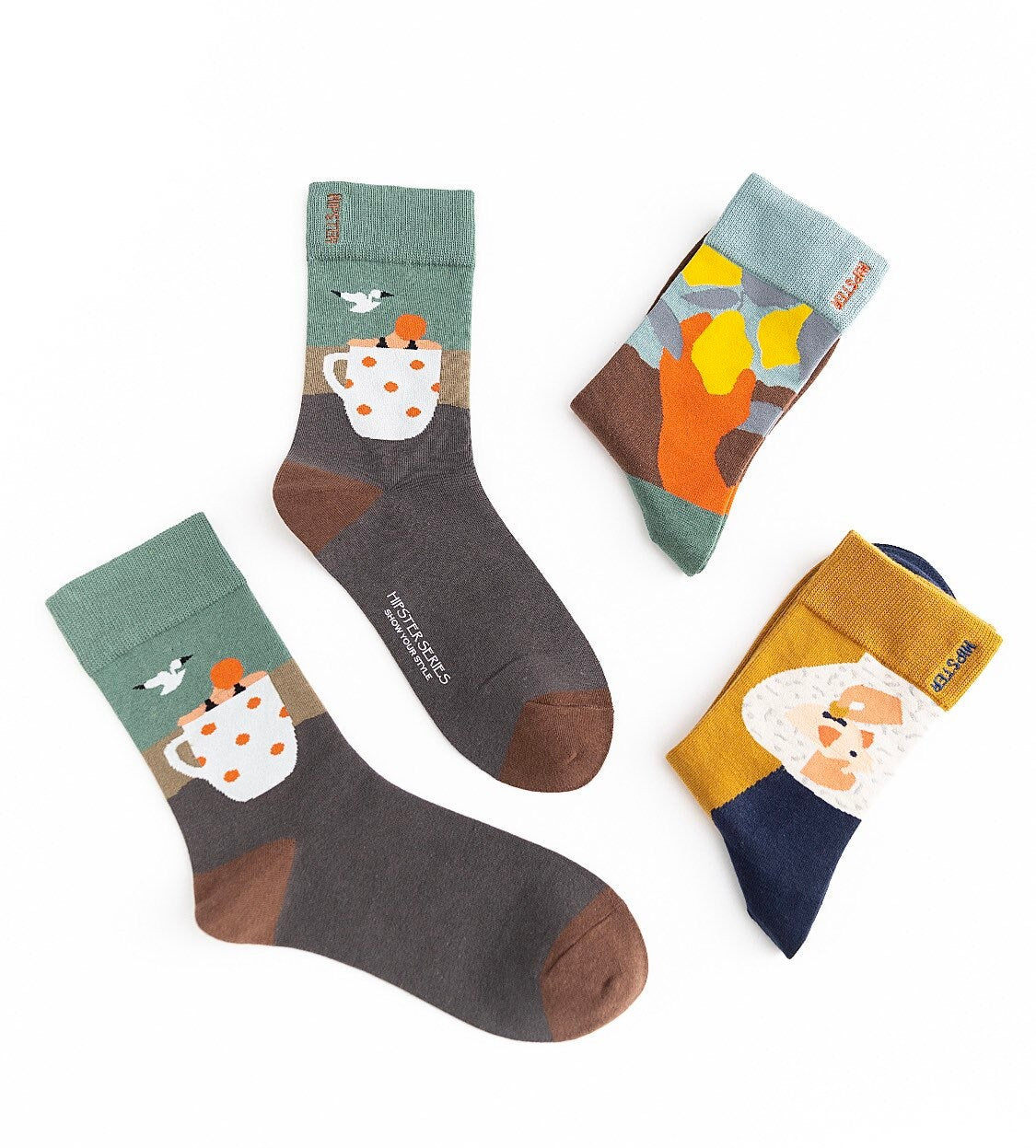 Miss June’s | Set 3 pairs cotton socks|Creative | Colorful | Cool | Patterned | Designed | Unisex | Gift Idea | Art | Comfort | Women