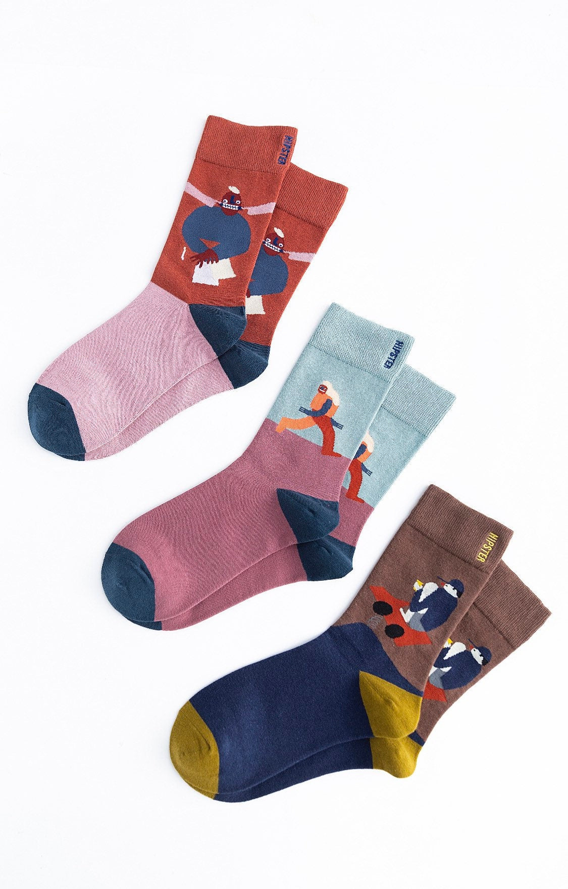 Miss June’s | Set 3 pairs cotton socks|Creative | Colorful | Cool | Patterned | Designed | Unisex | Gift Idea | Art | Comfortable | Men