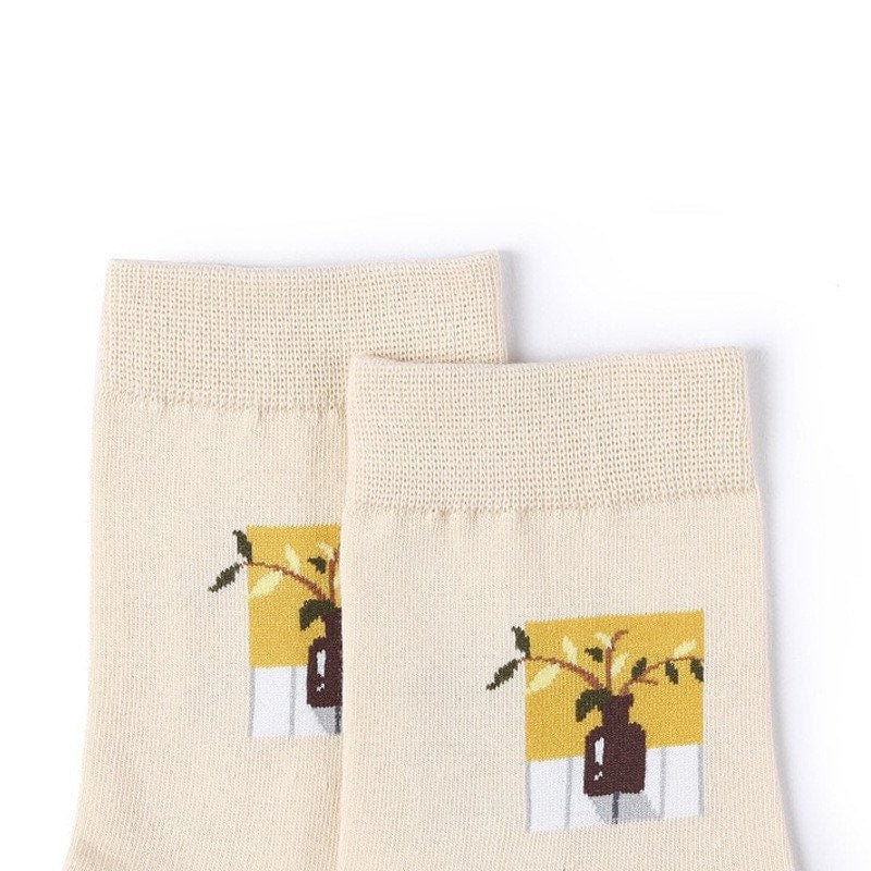 Miss June’s | 1 pair cotton socks|Creative | Colorful | Paint | Patterned | Designed | Art | Gift Idea | Casual | Comfortable | Women’s