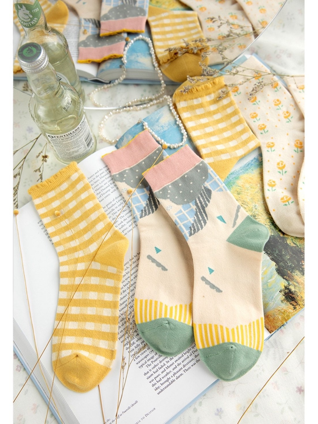 Miss June’s | Set of 3 pair of cotton socks | Cute | Colorful | Cool | Patterned | Designed | Women | Gift Idea | Casual | Comfortable