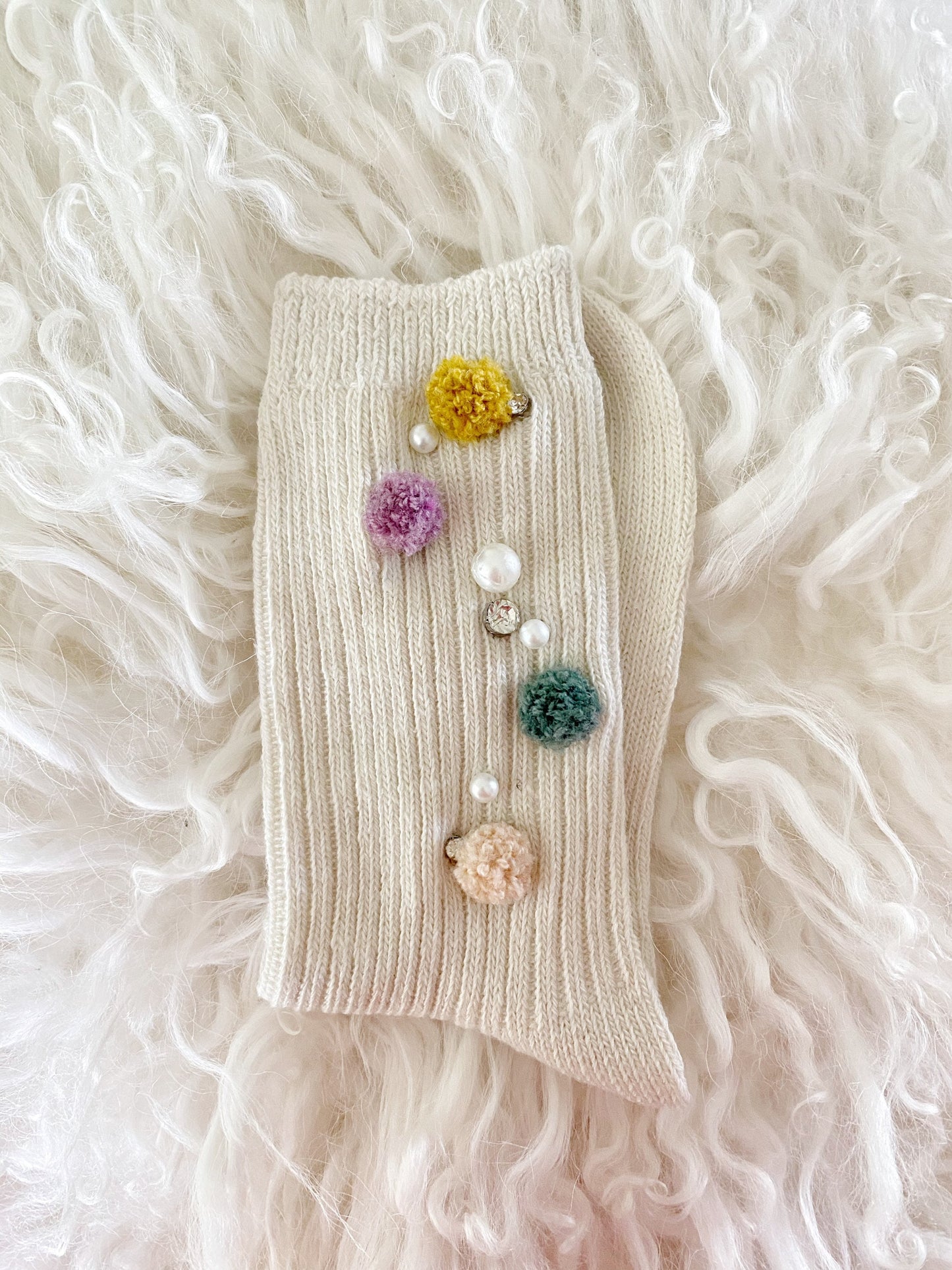 Miss June’s | Women’s | 1 pair| Beading socks|Creative | Colorful |Craft| Winter | Designed | Art | Gift Idea | Cute | Stylish | Comfortable