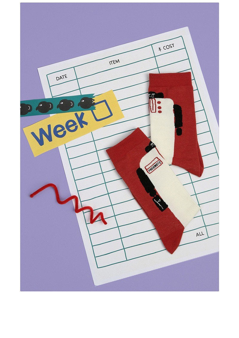 Miss June’s| 1 pair socks|Creative | Colorful | Cool | Patterned | Designed | Unisex | Gift Idea | Art | Stylish | Comfortable|Funny|