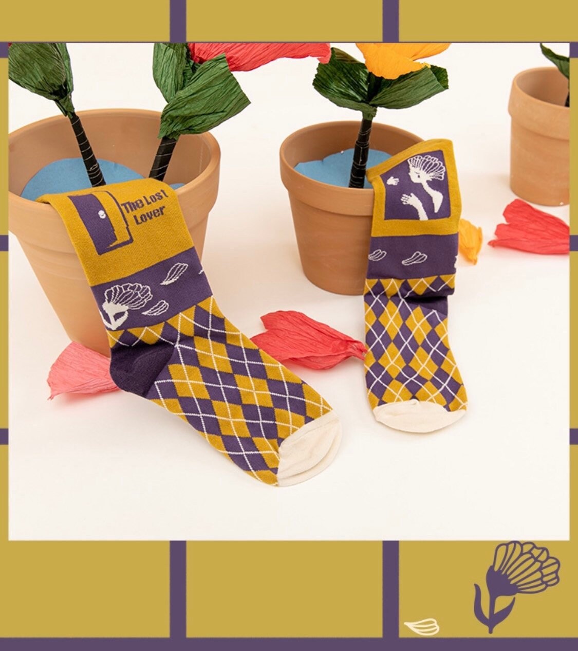Miss June’s| 1 pair cotton socks|Creative | Colorful | Cool | Patterned | Designed | Unisex | Gift Idea | Casual | Art | Comfortable|Funny|