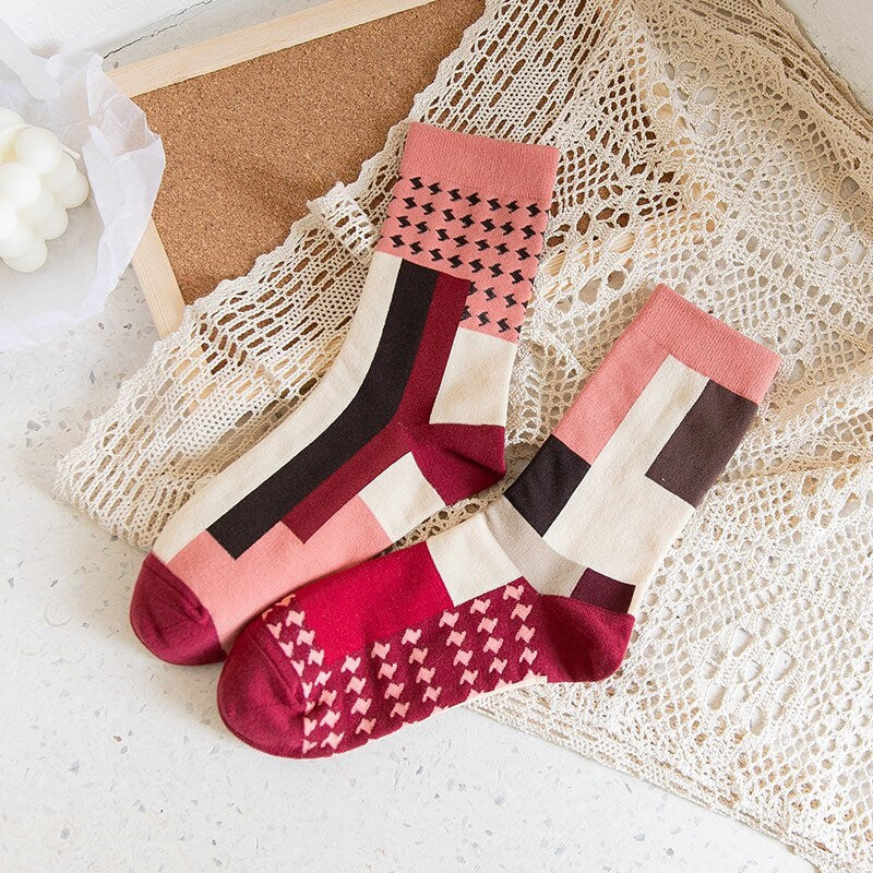Miss June’s| 1 pair cotton socks|Creative | Colorful | Cool | Patterned | Designed | Unisex | Gift Idea | Casual | Art | Comfortable|Funny|