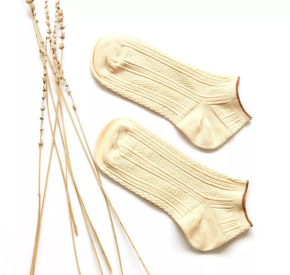 Miss June’s | 1 pair cotton socks|Daily | Natural | Ankle | Designed | Textured | Gift Idea | Casual | Stylish | Comfortable | Women’s