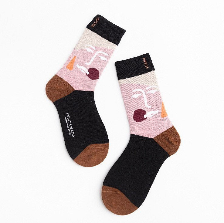 Miss June’s | Set 3 pairs cotton socks｜Creative | Colorful | Cool | Patterned | Designed | Unisex | Gift Idea | Casual | Comfort | Women