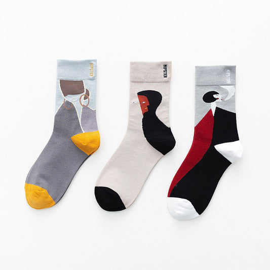 Miss June’s | Set 3 pair socks｜Creative | Colorful | Cool | Patterned | Designed | Unisex | Gift Idea | Art | Stylish | Comfort | Women