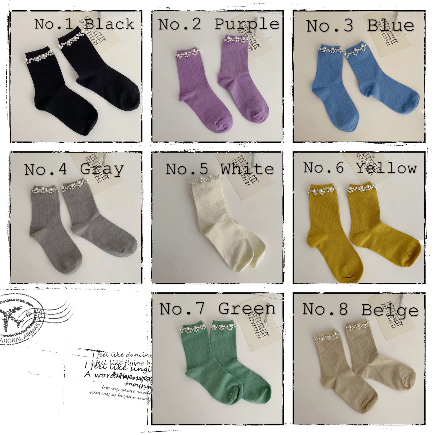 Miss June’s | Women’s | 1 pair cotton Beading socks|Creative | Colorful |Craft| Cotton | Designed | Art | Gift Idea | Cute | Comfortable