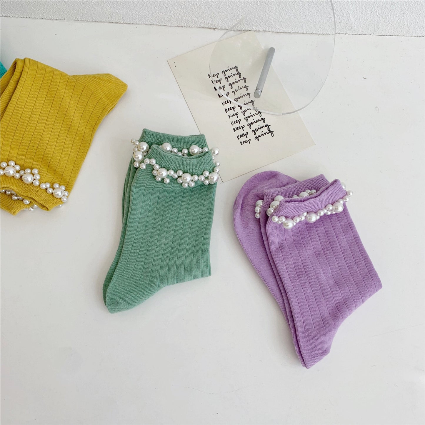 Miss June’s | Women’s | 1 pair cotton Beading socks|Creative | Colorful |Craft| Cotton | Designed | Art | Gift Idea | Cute | Comfortable