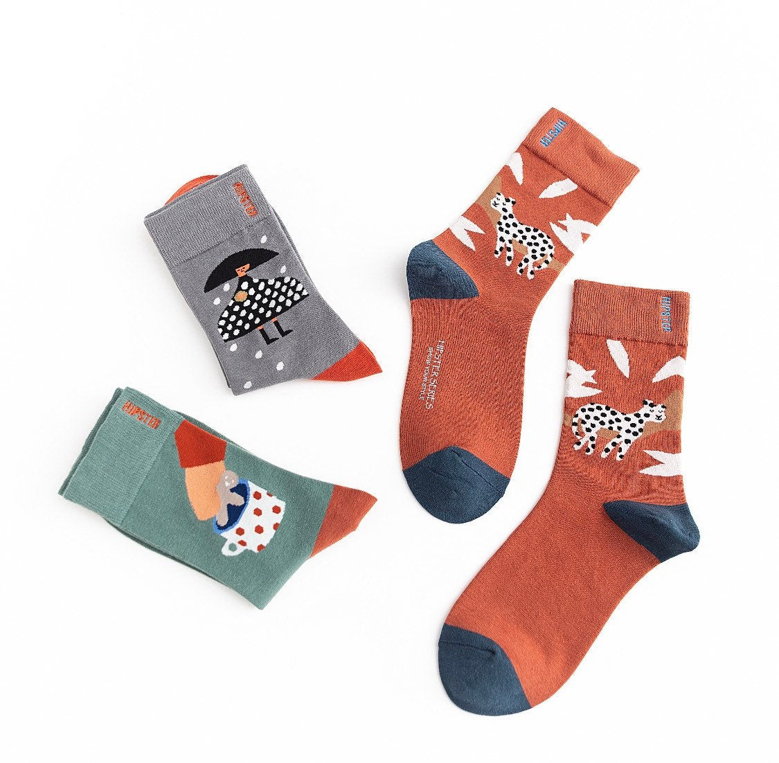 Miss June’s | Set 3 pairs cotton socks|Creative | Colorful | Cool | Patterned | Designed | Unisex | Gift Idea | Art | Comfort | Women|