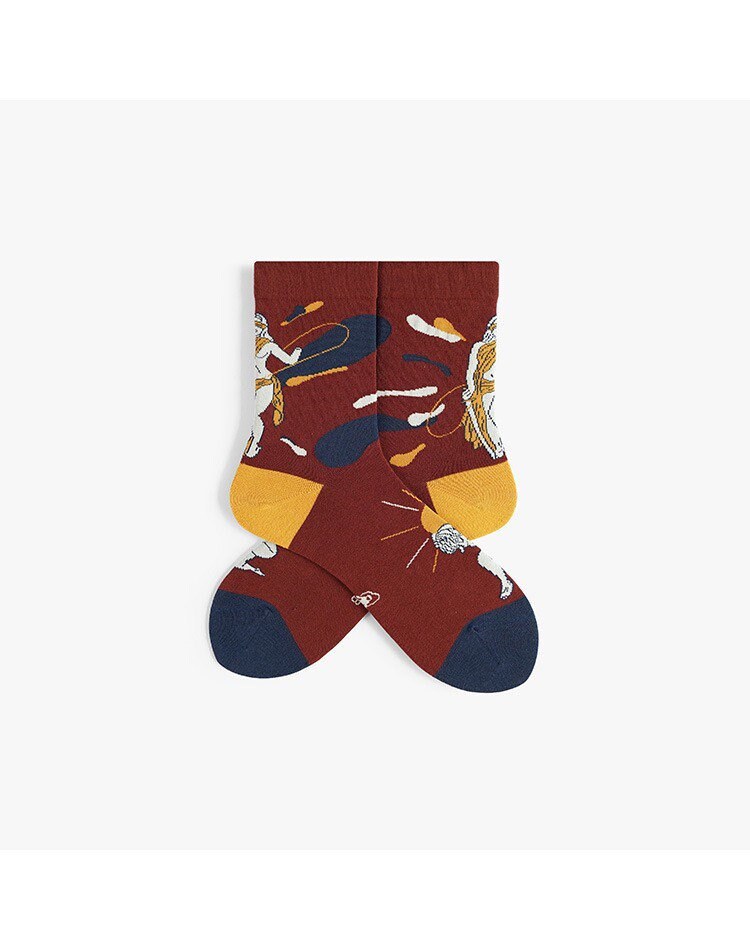 Miss June’s|1 Pair cotton designer socks| Creative| Colorful | Cool | Patterned | Geometric socks| Unisex socks | Casual |Art