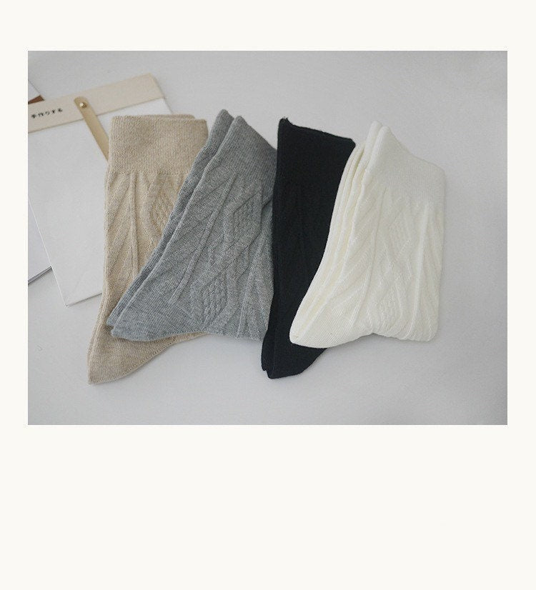 Miss June’s | Women’s | 1 pair cotton socks|Daily | Cotton | Natural | Soft | Designed | Textured | Gift Idea | Casual | Comfortable