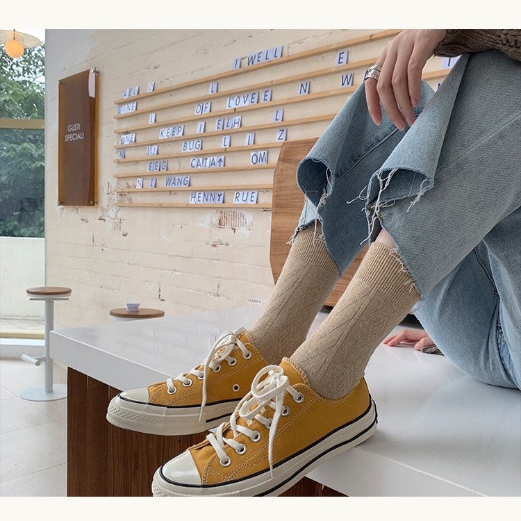 Miss June’s | Women’s | 1 pair cotton socks|Daily | Cotton | Natural | Soft | Designed | Textured | Gift Idea | Casual | Comfortable