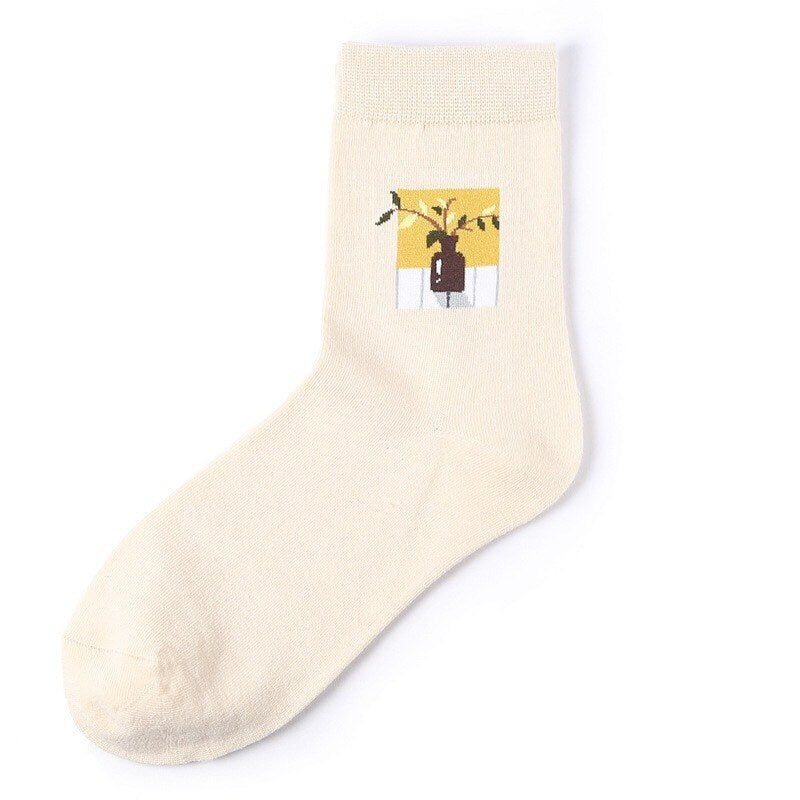 Miss June’s | 1 pair cotton socks|Creative | Colorful | Paint | Patterned | Designed | Art | Gift Idea | Casual | Comfortable | Women’s