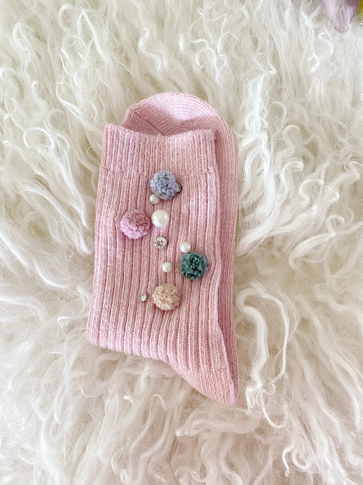 Miss June’s | Women’s | 1 pair| Beading socks|Creative | Colorful |Craft| Winter | Designed | Art | Gift Idea | Cute | Stylish | Comfortable