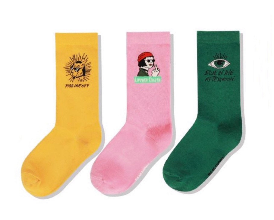 Miss June’s| 1 pair cotton socks|Creative | Colorful | Cool | Patterned | Designed | Unisex | Gift Idea | Casual | Comfortable