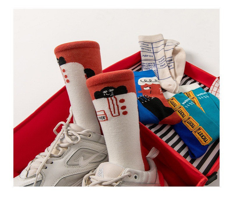 Miss June’s| 1 pair socks|Creative | Colorful | Cool | Patterned | Designed | Unisex | Gift Idea | Art | Stylish | Comfortable|Funny|