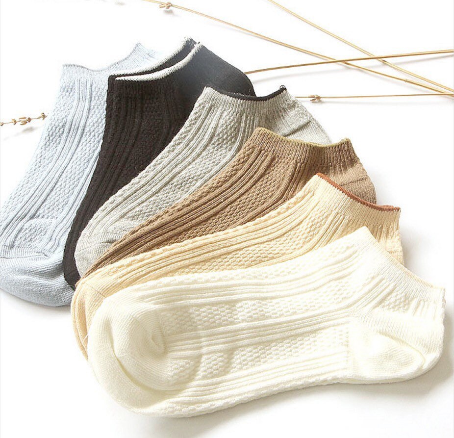 Miss June’s | 1 pair cotton socks|Daily | Natural | Ankle | Designed | Textured | Gift Idea | Casual | Stylish | Comfortable | Women’s