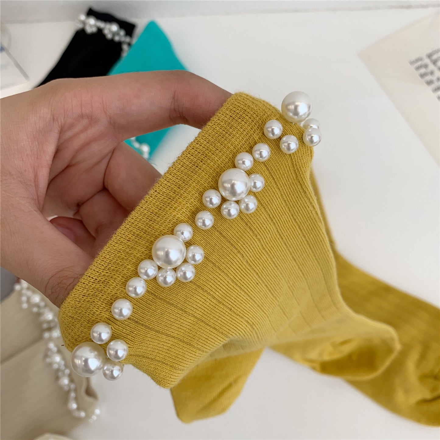 Miss June’s | Women’s | 1 pair cotton Beading socks|Creative | Colorful |Craft| Cotton | Designed | Art | Gift Idea | Cute | Comfortable