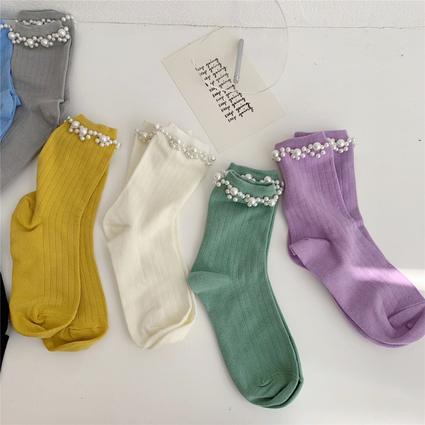 Miss June’s | Women’s | 1 pair cotton Beading socks|Creative | Colorful |Craft| Cotton | Designed | Art | Gift Idea | Cute | Comfortable