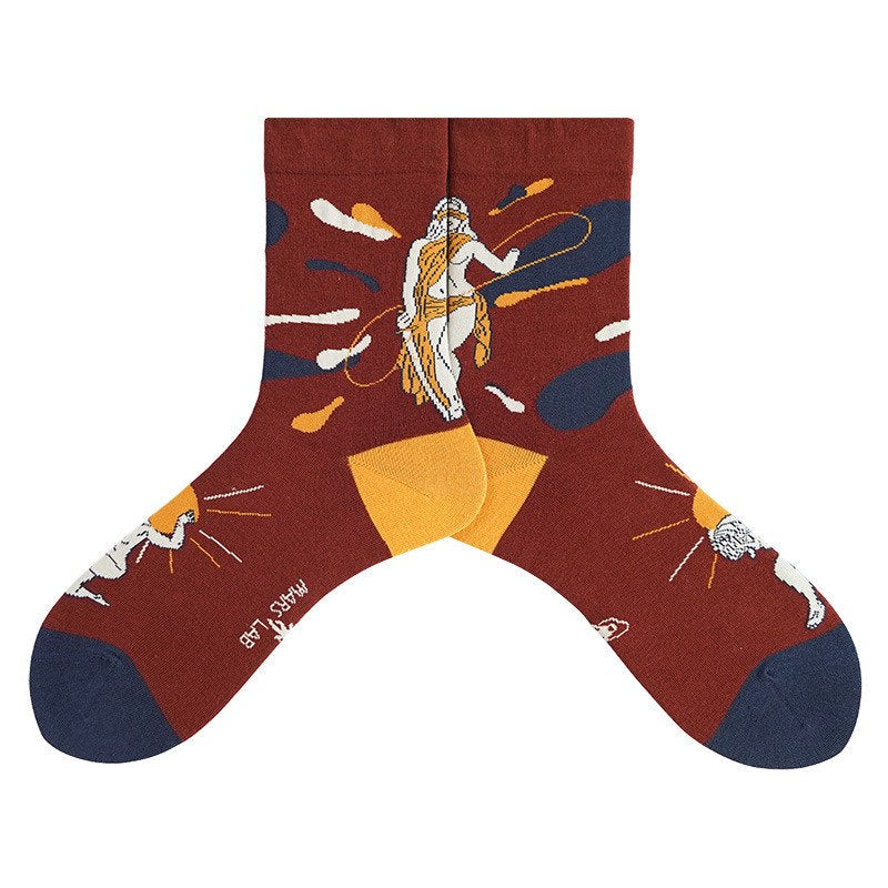 Miss June’s|1 Pair cotton designer socks| Creative| Colorful | Cool | Patterned | Geometric socks| Unisex socks | Casual |Art