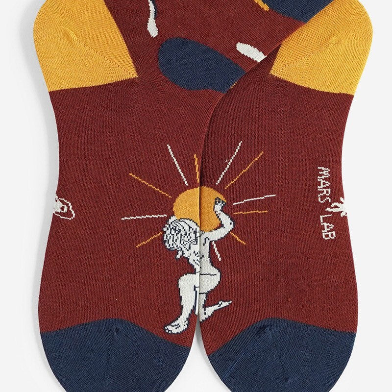 Miss June’s|1 Pair cotton designer socks| Creative| Colorful | Cool | Patterned | Geometric socks| Unisex socks | Casual |Art
