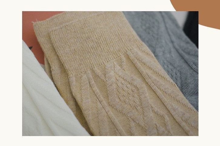 Miss June’s | Women’s | 1 pair cotton socks|Daily | Cotton | Natural | Soft | Designed | Textured | Gift Idea | Casual | Comfortable