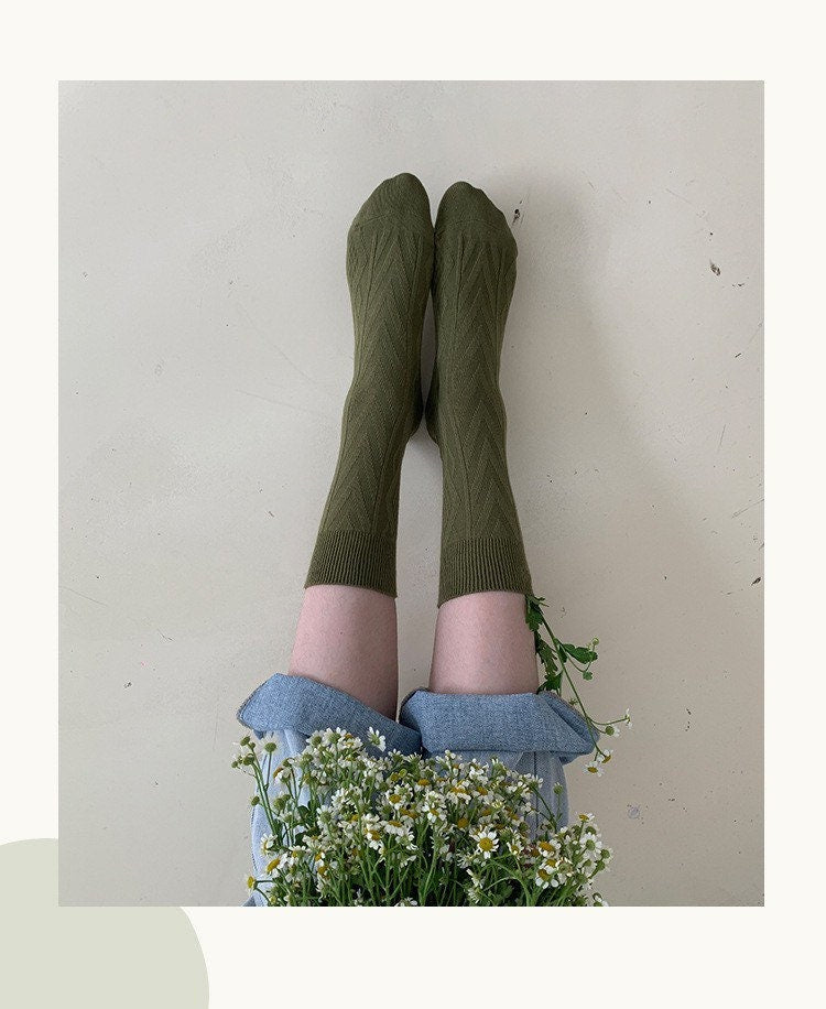 Miss June’s | Women’s | 1 pair cotton socks|Daily | Cotton | Natural | Soft | Designed | Textured | Gift Idea | Casual | Comfortable