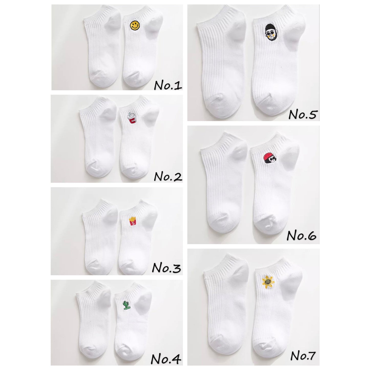 Miss June’s | 1 pair cotton socks｜Daily | Cotton | Cute | Ankle | Designed | Embroidered | Gift Idea | Casual | Comfortable | Women’s