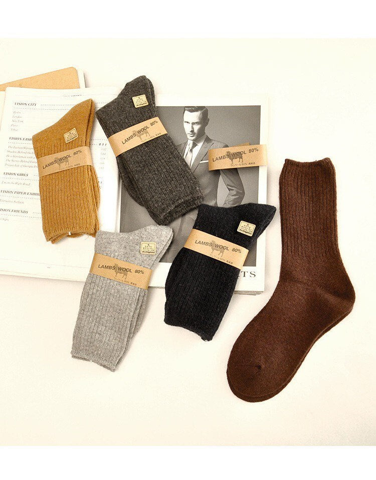 Miss June’s| Men’s socks | 1 Pair Wool blended socks|winter| Warm | Soft | High quality| Gift idea | Thanksgiving |Christmas| Cozy |