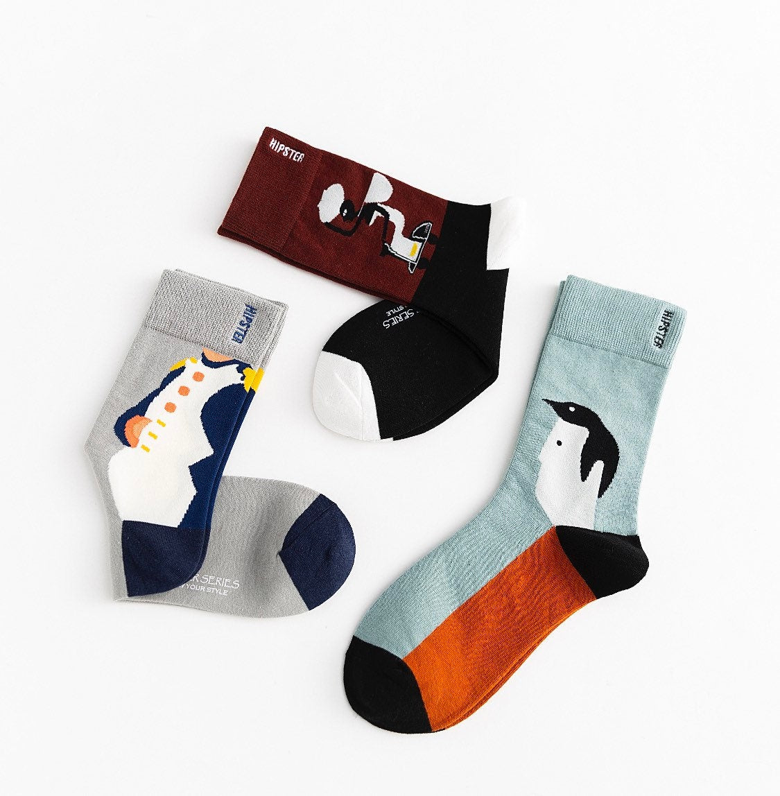 Miss June’s | Set 3 pairs cotton socks|Creative | Colorful | Cool | Patterned | Designed | Unisex | Gift Idea | Art | Comfort | Women