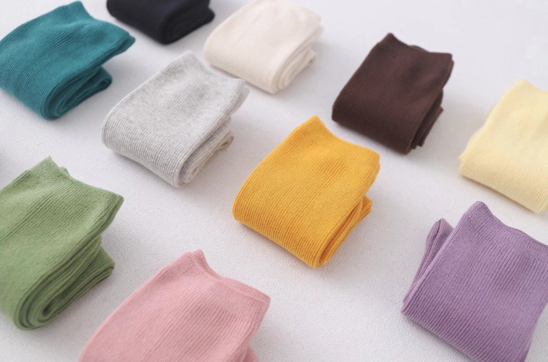 Miss June’s | Women’s | 1 pair cotton socks|Daily | Natural | Soft | Designed | Solid color | Gift Idea | Casual | Stylish | Comfortable