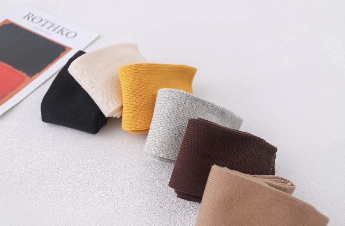 Miss June’s | Women’s | 1 pair cotton socks|Daily | Natural | Soft | Designed | Solid color | Gift Idea | Casual | Stylish | Comfortable