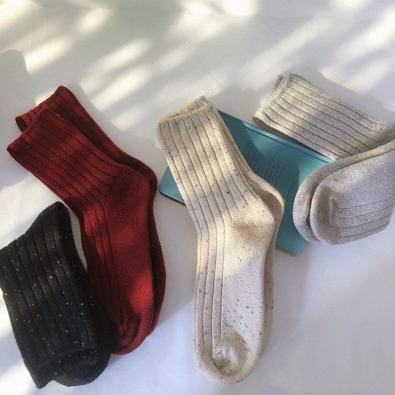 Miss June’s| 1 Pair Vintage style Wool blended socks| Winter| Warm | Soft | High quality| Gift idea | Thanksgiving |women’s socks| Cozy