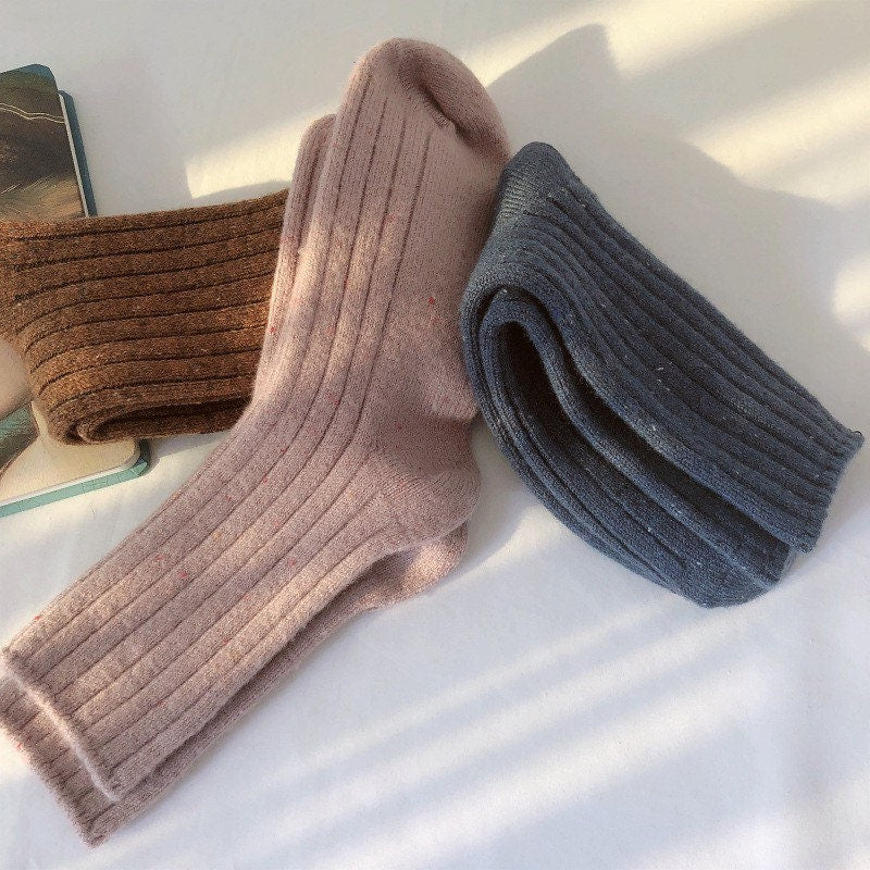 Miss June’s| 1 Pair Vintage style Wool blended socks| Winter| Warm | Soft | High quality| Gift idea | Thanksgiving |women’s socks| Cozy