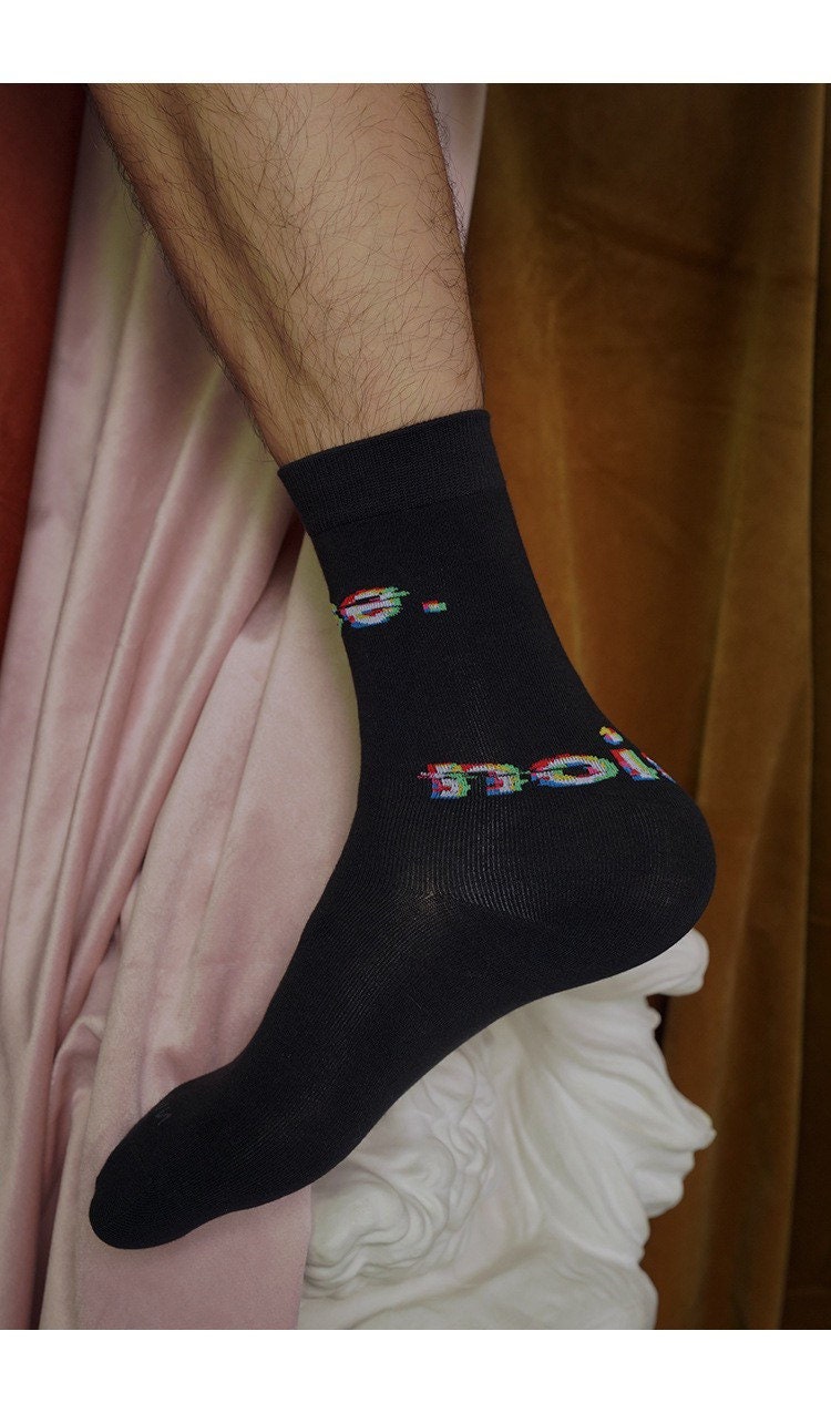Miss June’s|1 Pair designer cotton socks| Creative| Colorful | Cool | Patterned | Geometric socks| Unisex socks | Casual |Art