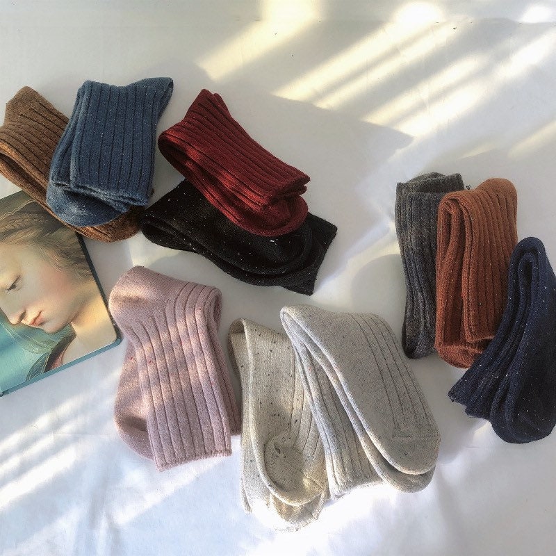 Miss June’s| 1 Pair Vintage style Wool blended socks| Winter| Warm | Soft | High quality| Gift idea | Thanksgiving |women’s socks| Cozy