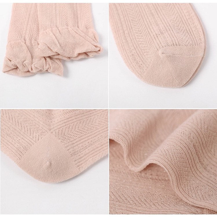Miss June’s | Women’s | 1 pair cotton lace socks|Daily | Natural | Soft | | Solid color | Gift Idea | Casual | Comfortable | summer | Light