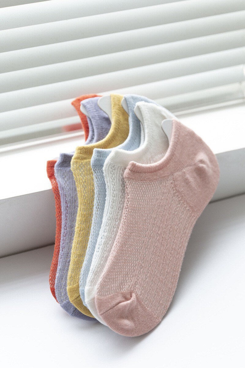 Miss June’s | 1 pair women’s Summer breath-socks|Daily | Cotton | No-show | Spring | Textured | Casual | Stylish | Comfortable | sneakers
