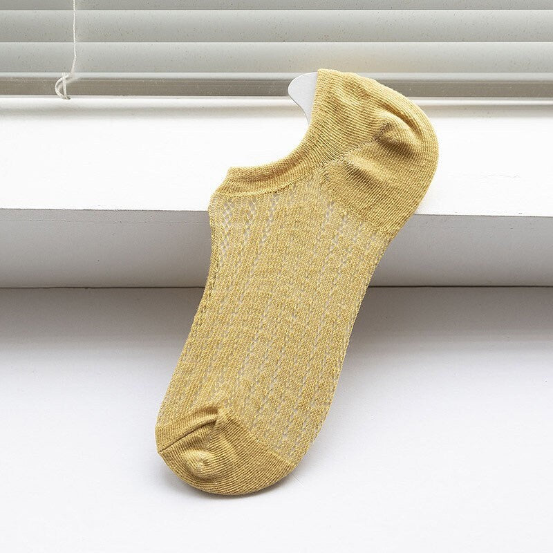 Miss June’s | 1 pair women’s Summer breath-socks|Daily | Cotton | No-show | Spring | Textured | Casual | Stylish | Comfortable | sneakers