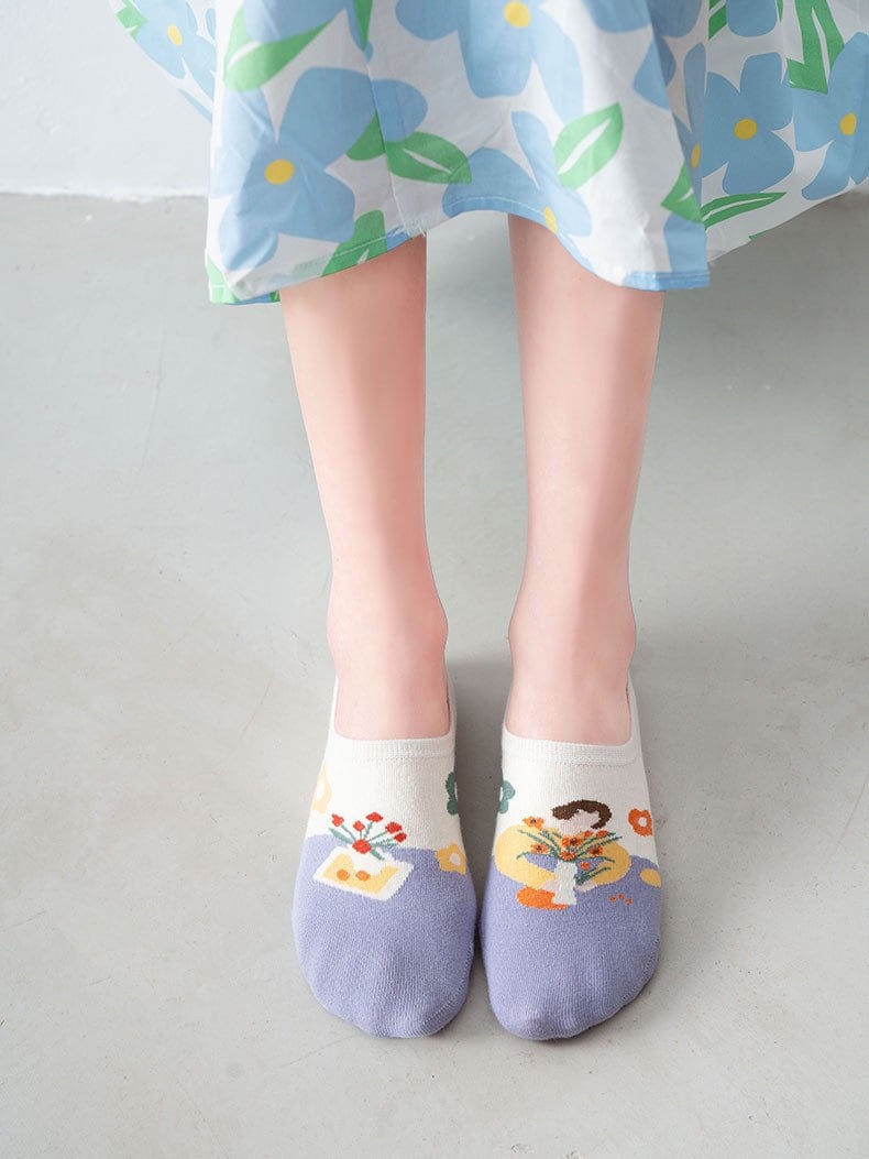 Miss June’s | Women’s 2 pairs cotton ankle socks|animals | Patented | Daily | Cute | Designed | Embroidered | Gift Idea | Comfortable |