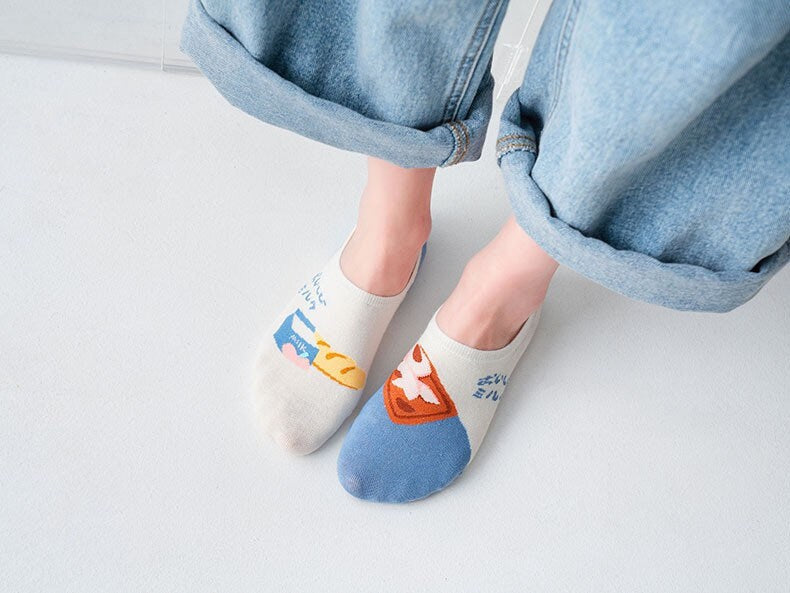 Miss June’s | Women’s 2 pairs cotton ankle socks|animals | Patented | Daily | Cute | Designed | Embroidered | Gift Idea | Comfortable |