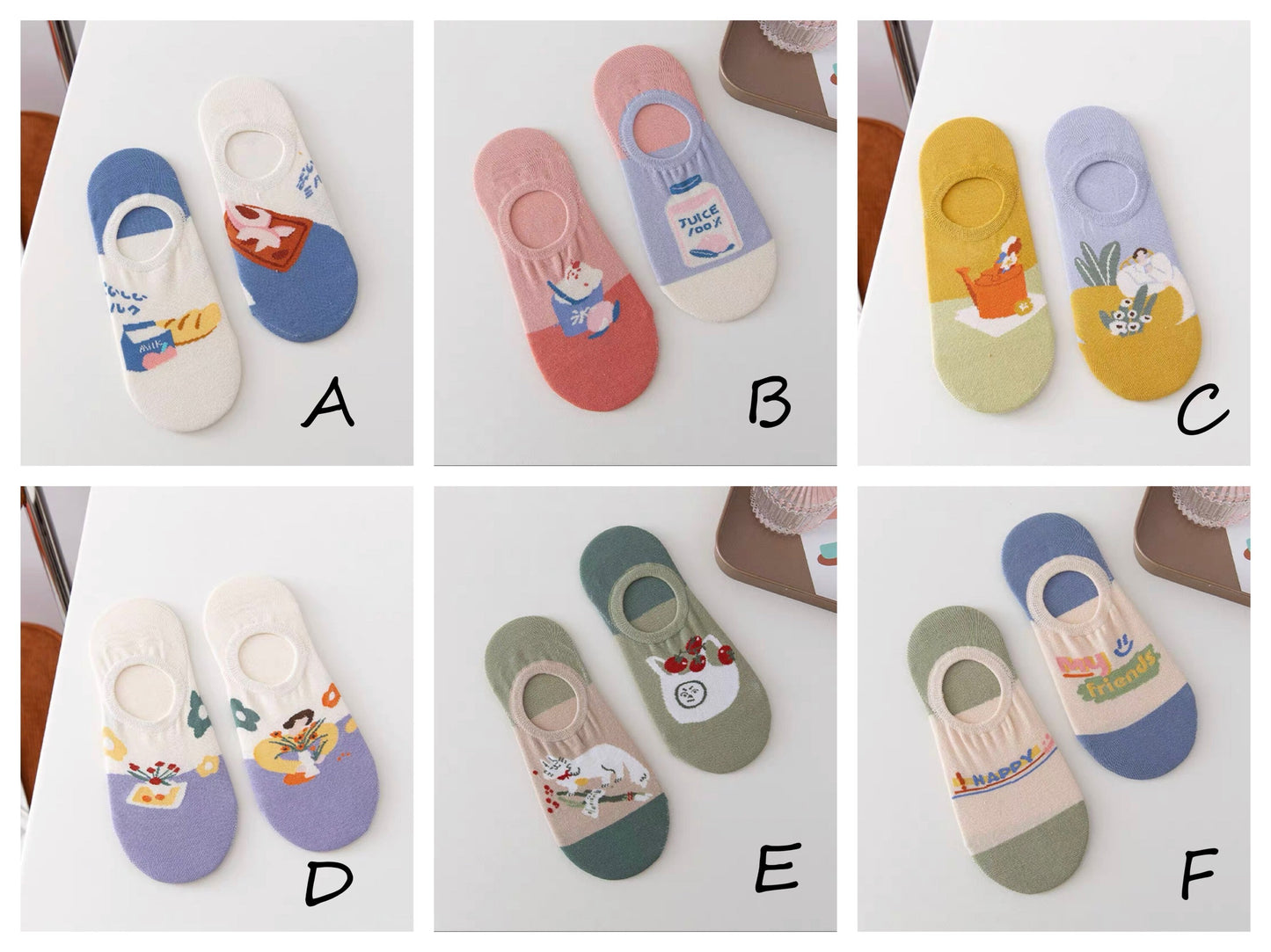Miss June’s | Women’s 2 pairs cotton ankle socks|animals | Patented | Daily | Cute | Designed | Embroidered | Gift Idea | Comfortable |